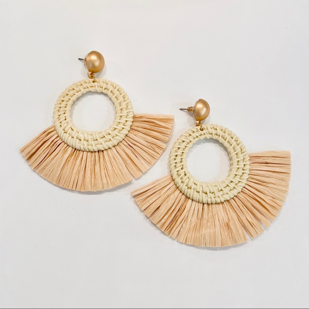 Tan Fan Earrings